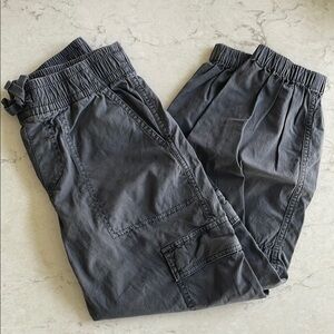 Kids Gray Elastic Waist Cargo Pants NWOT